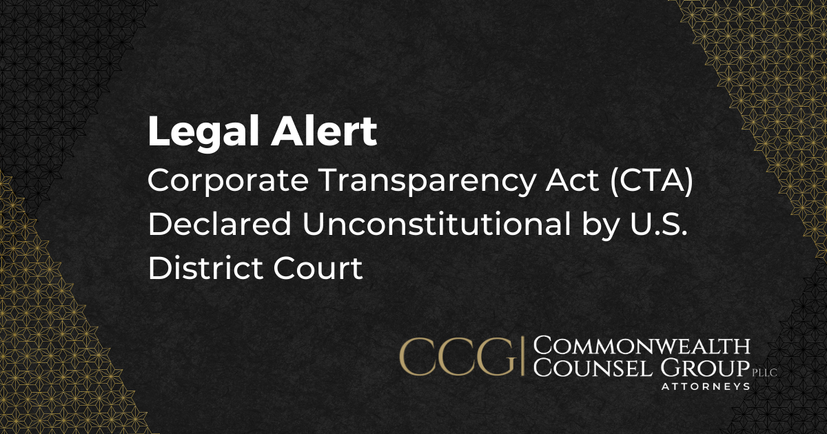 Corporate Transparency Act Is Declared Unconstitutional